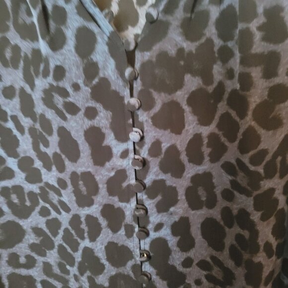 Joie Tariana Navy Blue Leopard Print Blouse - Picture 2 of 4